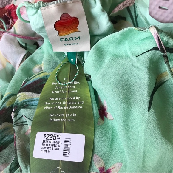 Farm Rio Serene Floral Maxi Dress Hibiscus M - Picture 9 of 10